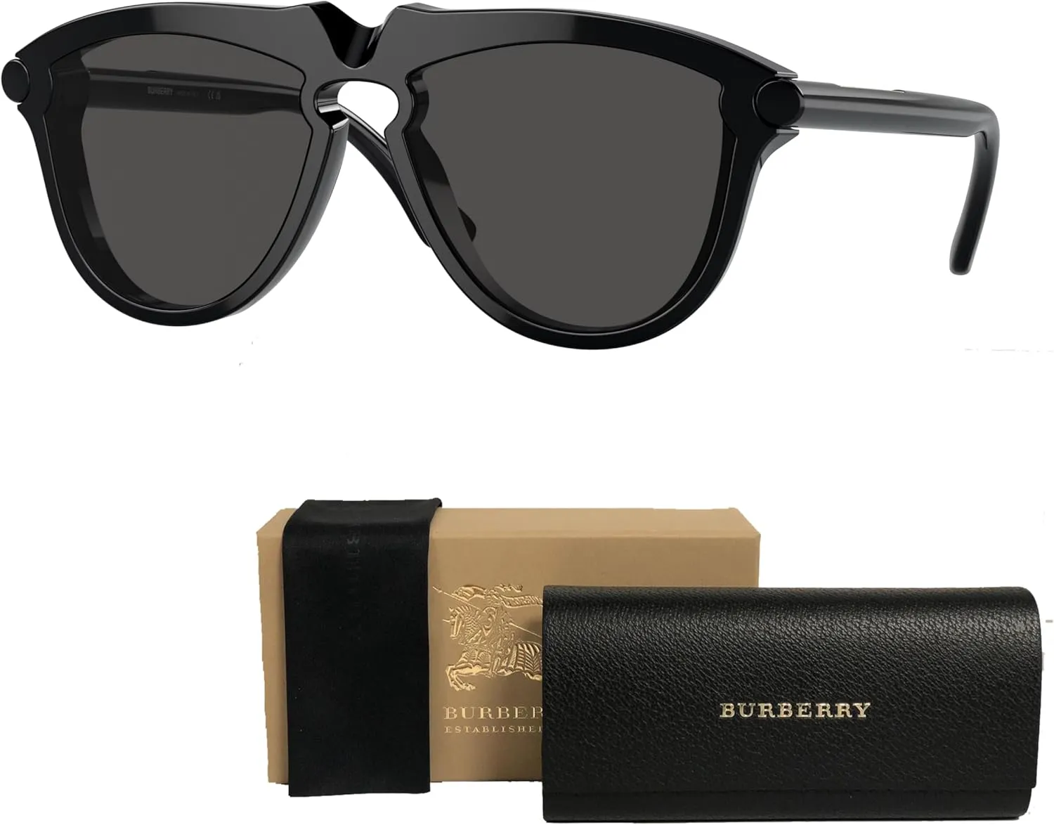 BURBERRY BE4417U Aviator Sunglasses for Men   BUNDLE With Deisgner iWear Complimentary Eyewear Kit