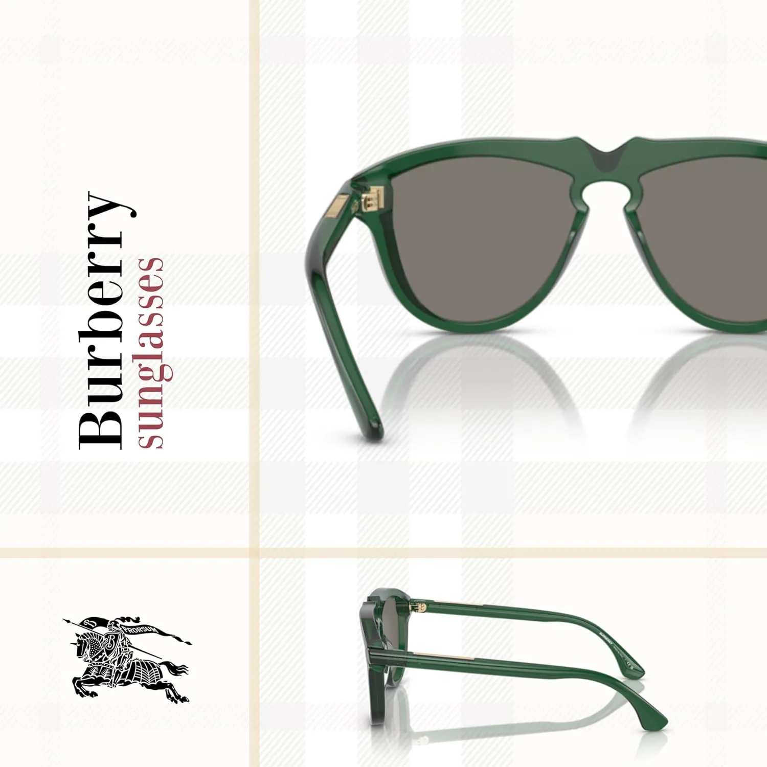 BURBERRY BE4417U Aviator Sunglasses for Men   BUNDLE With Deisgner iWear Complimentary Eyewear Kit