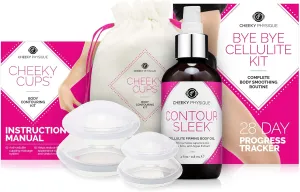 Bye Bye Cellulite Kit - Cellulite Cups and Body Oil Set for Cupping Massage Treatment and Body Contouring