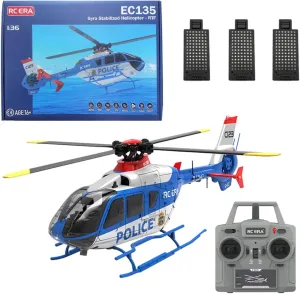 C123 Remote Control Helicopter for Beginners, 1/36 Scale 2.4G 6CH RC Helicopter with 6-Axis Gyro & 3D Rolling / 6G, Flying Aircraft Airplane Model Toy for Adults, RTF - 3 Battery
