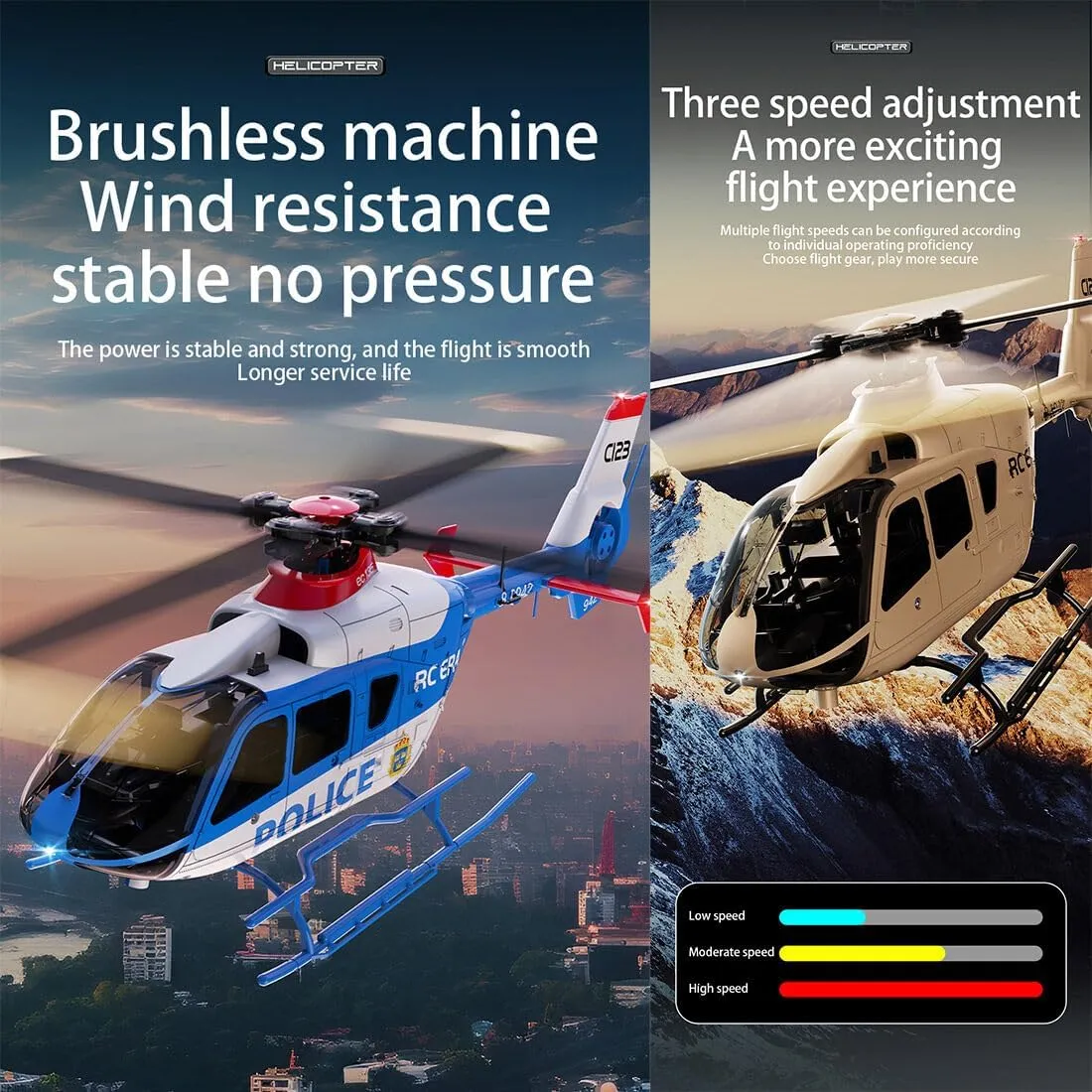 C123 Remote Control Helicopter for Beginners, 1/36 Scale 2.4G 6CH RC Helicopter with 6-Axis Gyro & 3D Rolling / 6G, Flying Aircraft Airplane Model Toy for Adults, RTF - 3 Battery