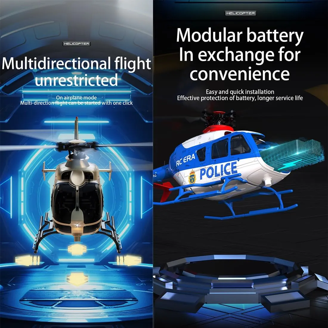 C123 Remote Control Helicopter for Beginners, 1/36 Scale 2.4G 6CH RC Helicopter with 6-Axis Gyro & 3D Rolling / 6G, Flying Aircraft Airplane Model Toy for Adults, RTF - 3 Battery
