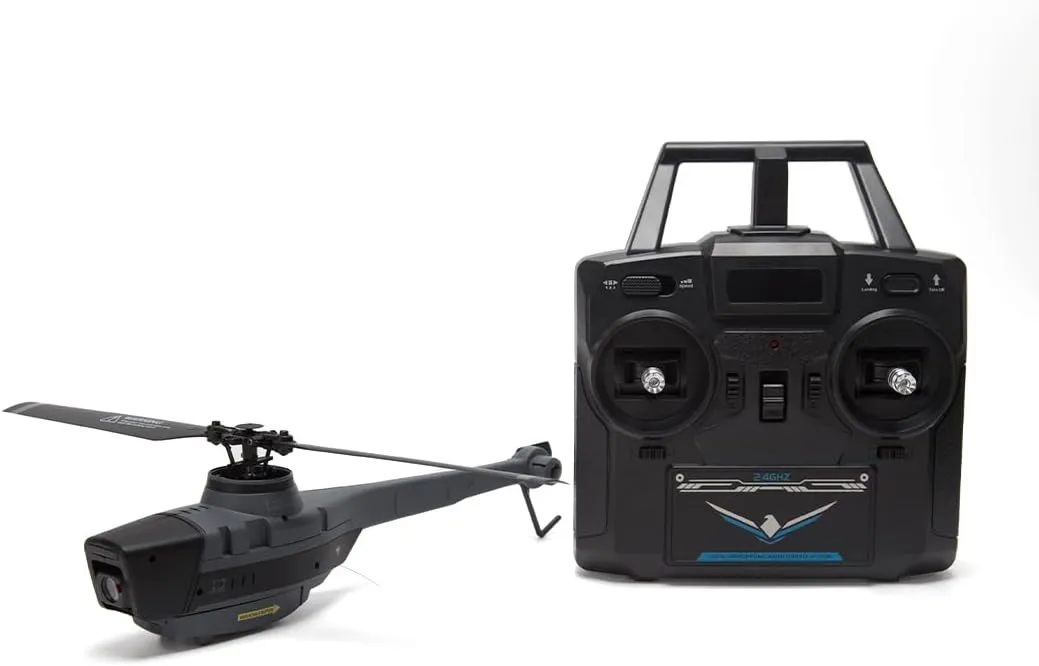 C128 RC Helicopter for Adults, 2.4G 4CH Remote Control Helicopter with Camera, Aileronless RC Aircraft Military Helicopter RC Drone Model, RC Airplane Aerial Vehicle Gift -RTF