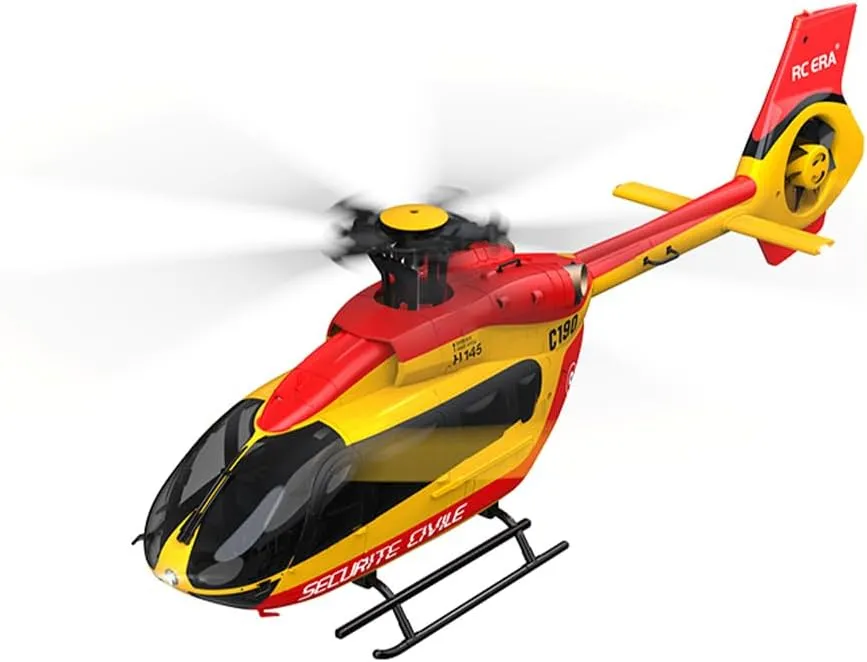 C190 Remote Control Helicopter, Ultra-high Simulated RC Helicopter, 1/30 Scale 2.4G 6CH RC Electric Airplane Model, Military RC Flying Helicopte for Adults - RTF