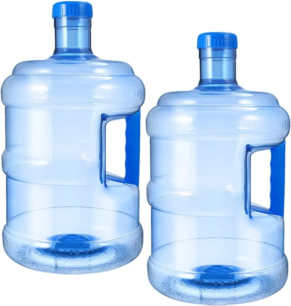 Cabilock 5L Water Jugs, Plastic Water Storage Bucket with Handle 5 Liters Mineral Jug Container Water Barrel Water Bottle for Car Carrying Fitness Travel Hiking Camping Outdoor Blue