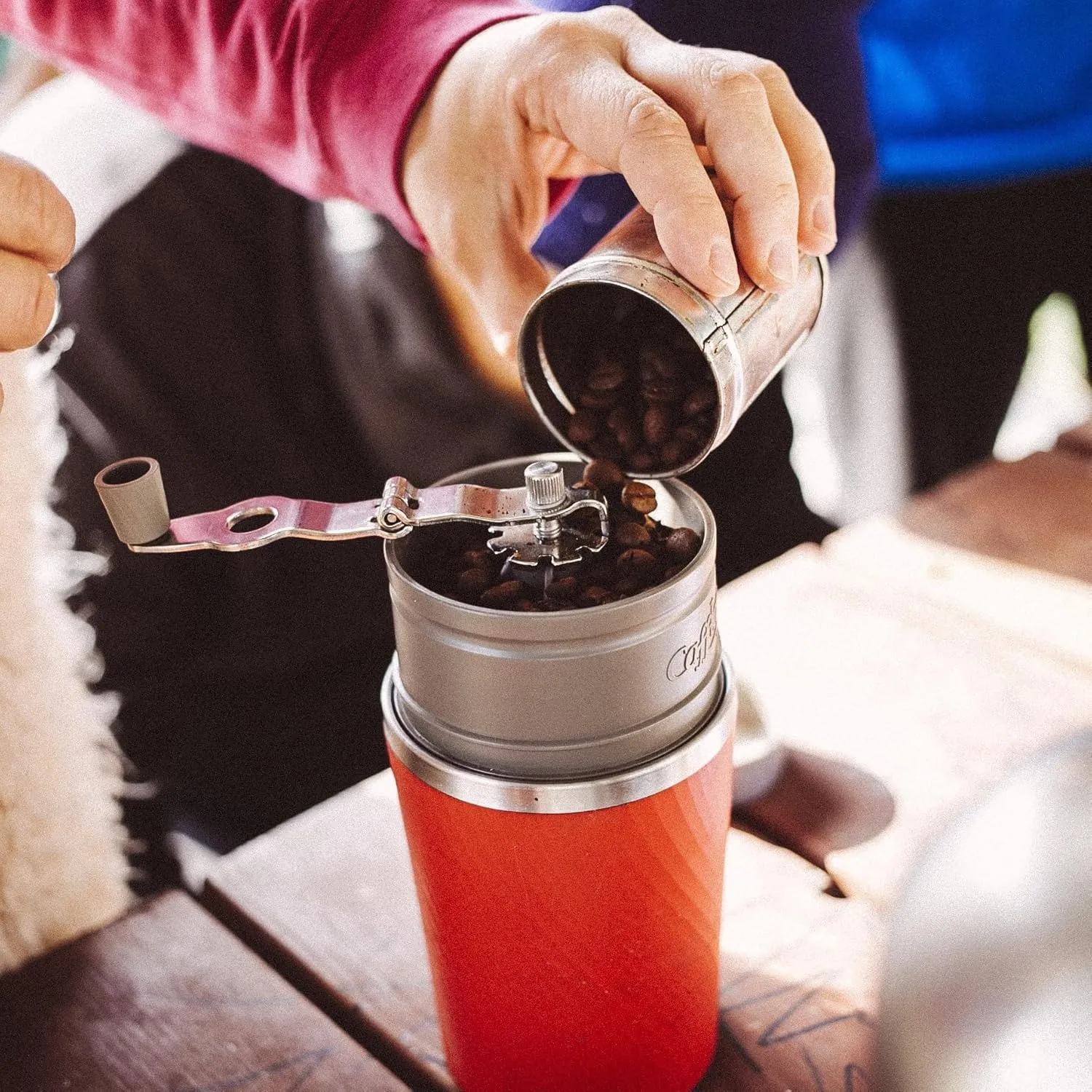 Cafflano Klassic : All-in-1, Drip Kettle Grinder Permanent Stainless Filter Dripper Double-wall Tumbler, Pourover, Coffee Maker for Camping & Travel