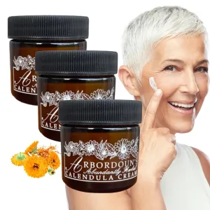 Calendula Cream Set of Three - 1 oz Travel Jars. Contains Comfrey, Oregon Grape, Aloe, Beeswax. Tattoo Aftercare Kit Essential. Soothing Eczema Cream. Home Grown and Hand Poured Since 1984