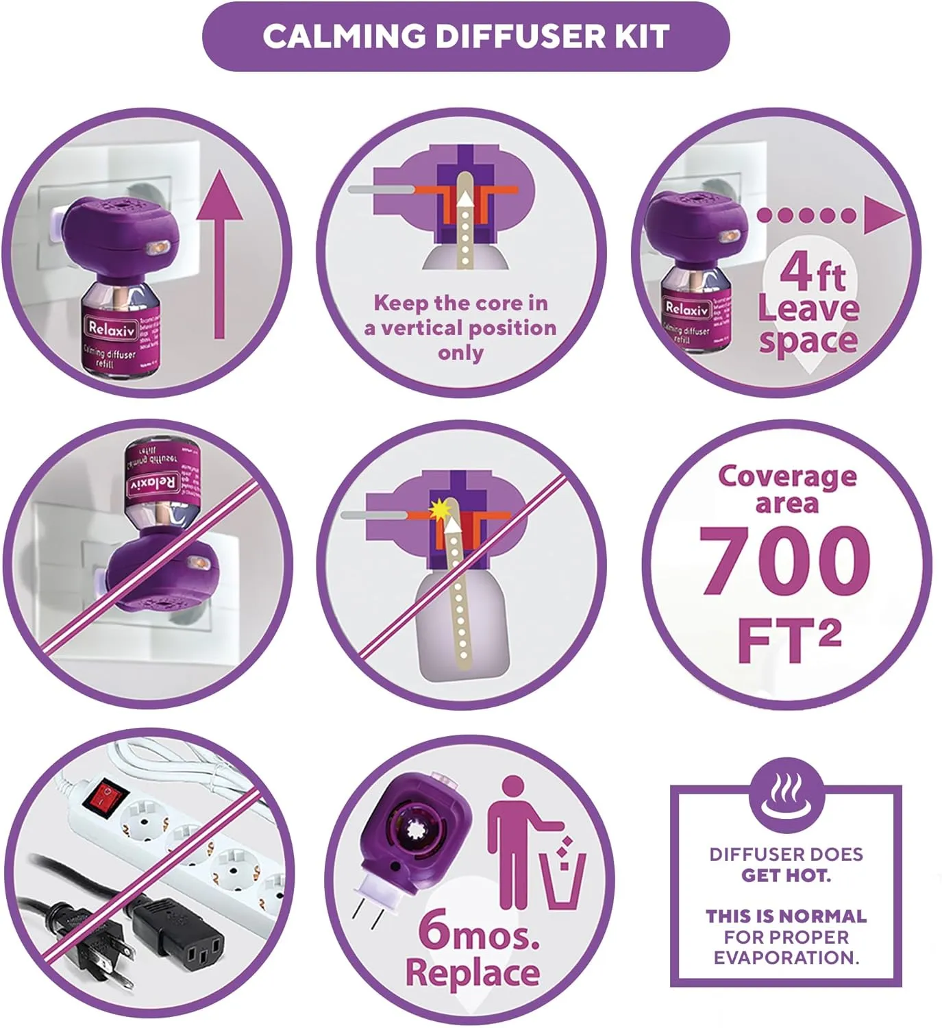 Calming Cat Diffuser Refill & Anti Anxiety Pet Products - Feline Calm Pheromones & Cats Comfort - Stress Relief Help with Pee, New Zone, Aggression, Fighting with Dogs & Behavior Control