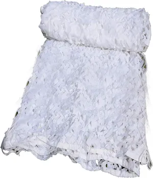 Camouflage Net Lightweight Camo Tarp Cover Sun Shade Cloth for Hunting Blind Decoration Party Fence Shooting Camping Photography Outdoor White Customize
