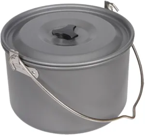 Camping Kitchen Utensil Camping Cooker Outdoor Picnic Picnic Large Hanging Pot Camping Single Pot for Outdoor Cooking(Black)