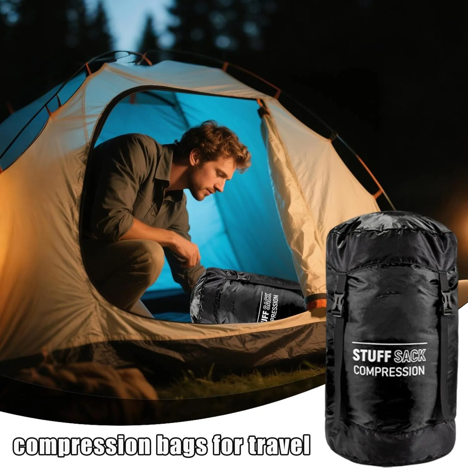 Camping Storage Sack - Quick-Dry Stuff Sacks for Backpacking,Lightweight Breathable Reusable Outdoor Gear for Hiking Supplies Camping Travel