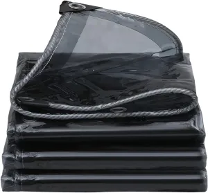 Camping Tarp, Heavy Duty Outdoor Clear PVC Tarp with Reinforced Eyelets, Translucent Pergola Cover Balcony Rainproof Covers for Porch Patio Garden，(3x6m)