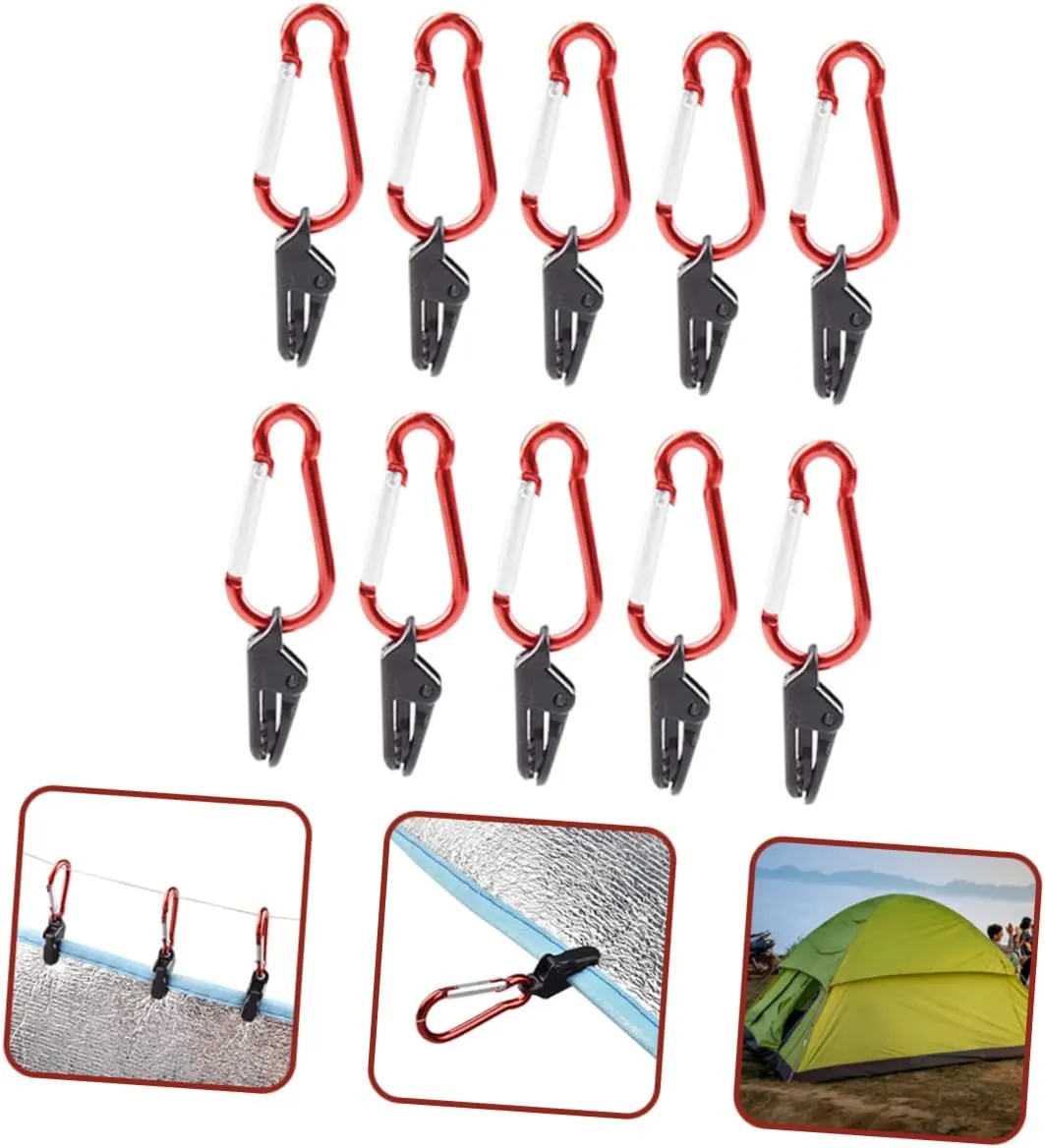 Camping Tent Buckle Car Tarp Hanging Tent Camping Tent Clips Tarp Clips Awning Clamp Pool Cover Clips