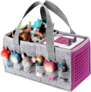 Carry Case Compatible with Toniebox Starter and Tonies Figurines, Home Outdoor Hand Bag for Tonies Audio Player and Dolls, Large Space for Audio Accessories (Purple)