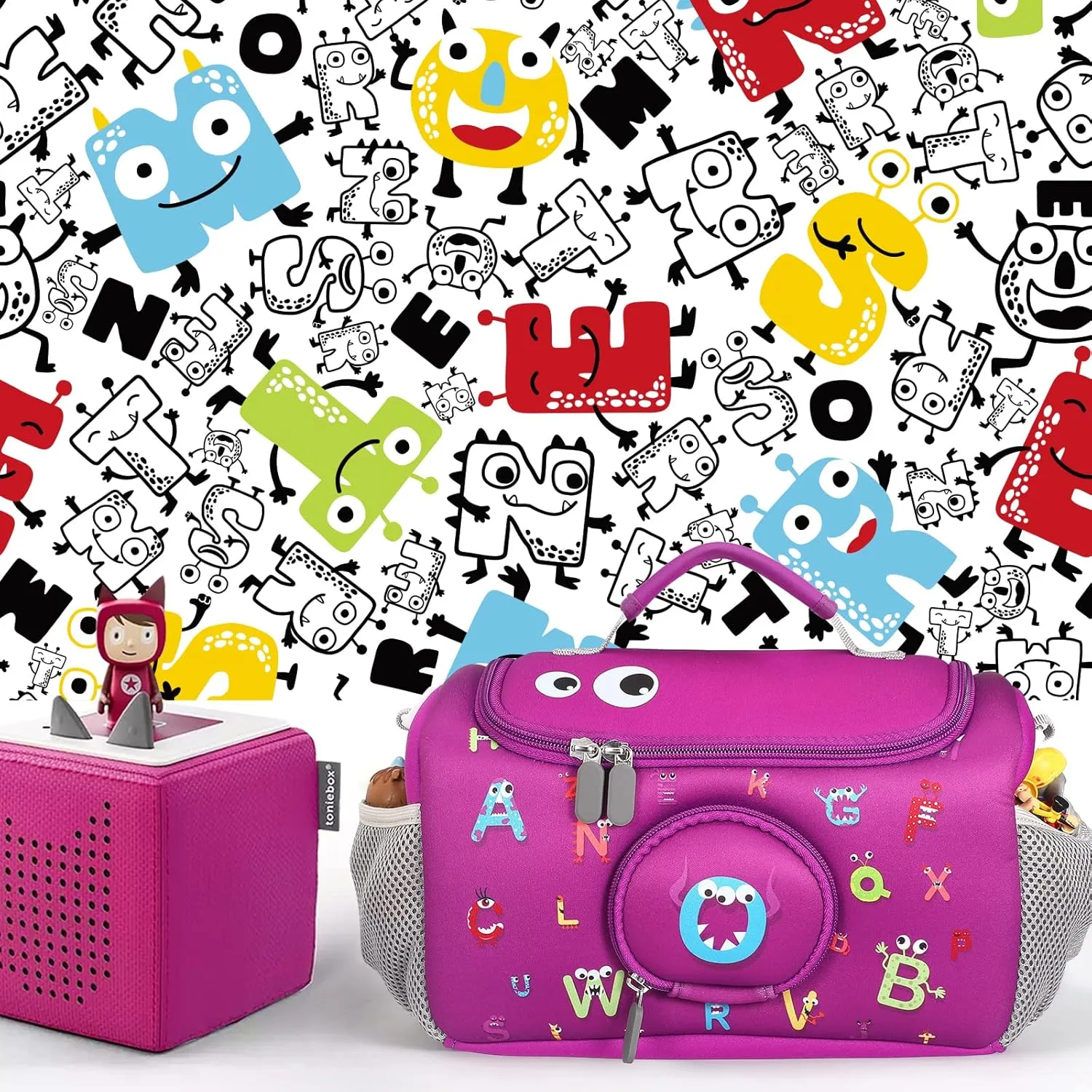 Carrying Case for Toniebox Starter Set, Storage Carrier Bag for Toniebox Audio Player Carrying Box for Toniebox Accessories Travel Carrying Bag for Toniebox (Purple)