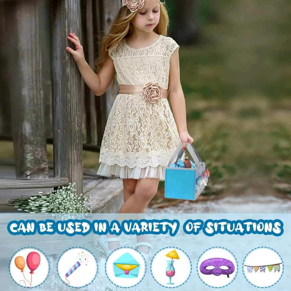 Carrying Case for Tonies Starter Set & Storage Bag for Tonies Figurine, Felt Cloth Musical Toy Folding Bag for Kids Toniebox Accessories Travel Carrying Bag with Handle for Toniebox Blue