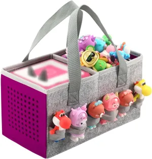 Carrying Case Travel Felt Bag Compatible with Toniebox Starter Set and Tonies Figurine (Gray Purple)