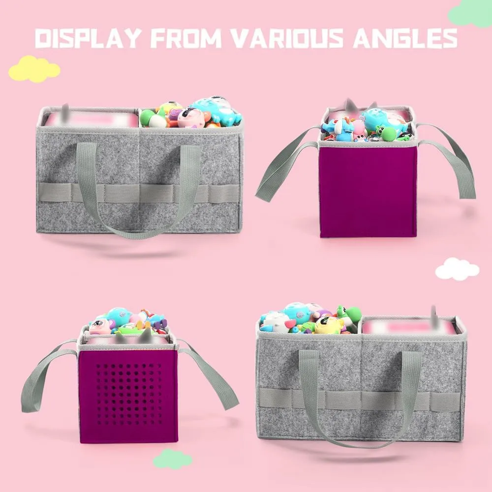 Carrying Case Travel Felt Bag Compatible with Toniebox Starter Set and Tonies Figurine (Gray Purple)