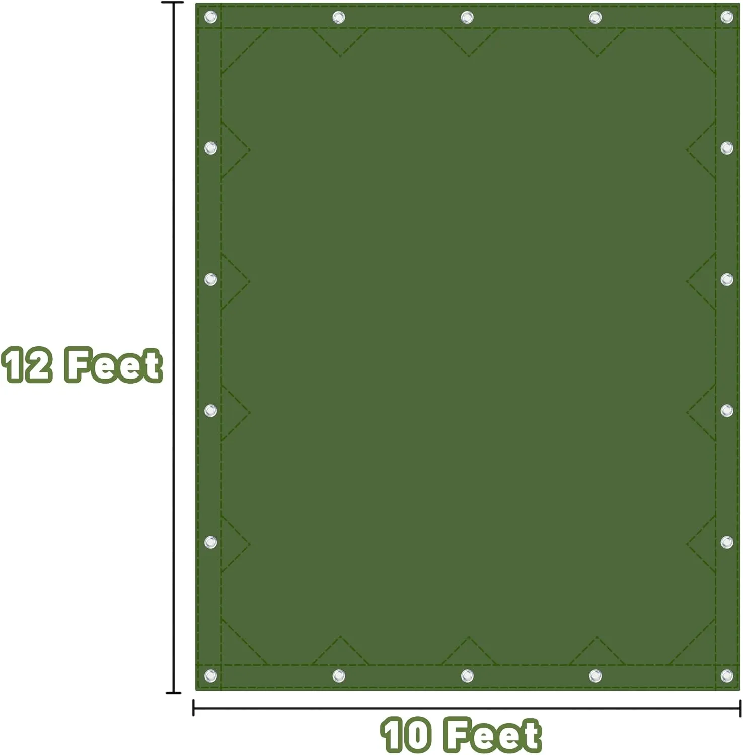 CARTMAN Finished Size 10x12 Feet Canvas Tarp with Rustproof Grommets, Heavy Duty Multipurpose Tarpaulin Cover for Canopy Tent, Roof, Camping, Woodpile
