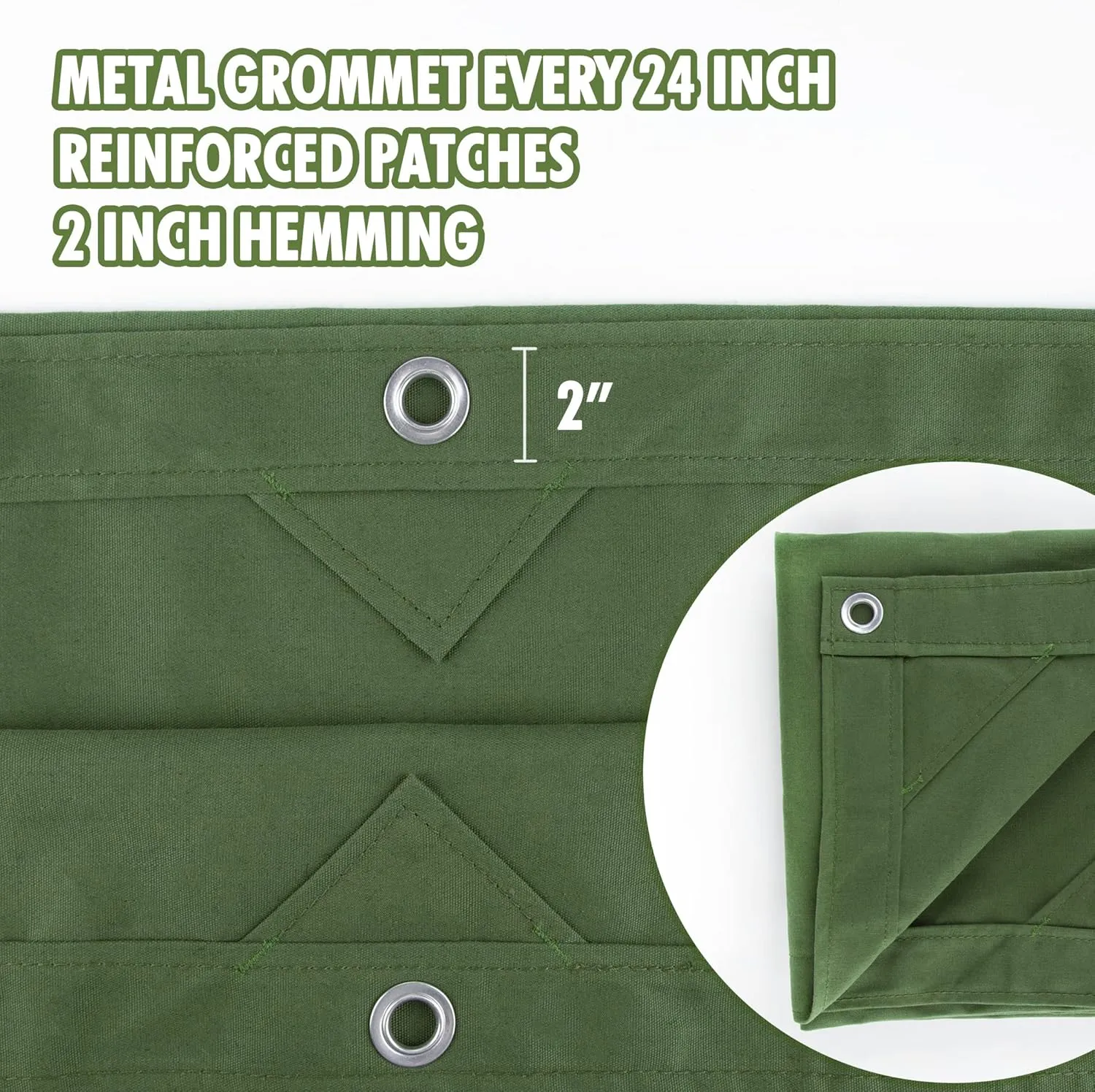 CARTMAN Finished Size 10x12 Feet Canvas Tarp with Rustproof Grommets, Heavy Duty Multipurpose Tarpaulin Cover for Canopy Tent, Roof, Camping, Woodpile
