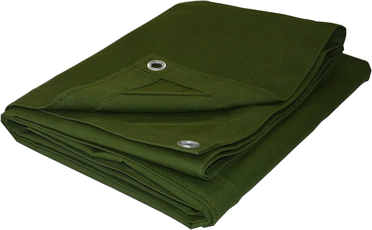 CARTMAN Finished Size 10x16 Feet Canvas Tarp with Rustproof Grommets, Heavy Duty Multipurpose Tarpaulin Cover for Canopy Tent, Roof, Camping, Woodpile