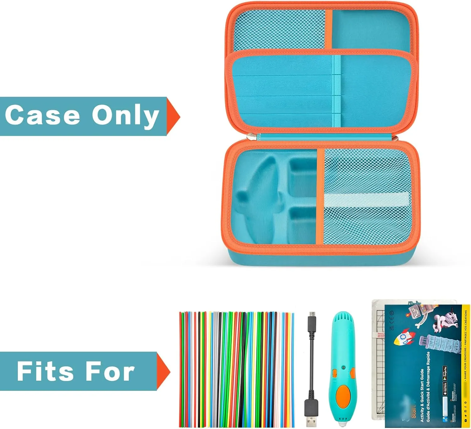 Case Compatible with 3Doodler Start  Essentials (2023) for 3D Pen Set for Kids, Art Activity Set Storage for Educational STEM Toy, Hold Plastic Filaments Strands, for DoodlePad and Cable (Box Only)