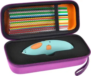 Case Compatible with 3Doodler Start  Essentials for 3D Pen Set for Kids, Storage Organizer Carrying Holder Fit for Printing Pens, Plastic Refill Blister, Micro-USB Charger (Box Only)-Orange inner