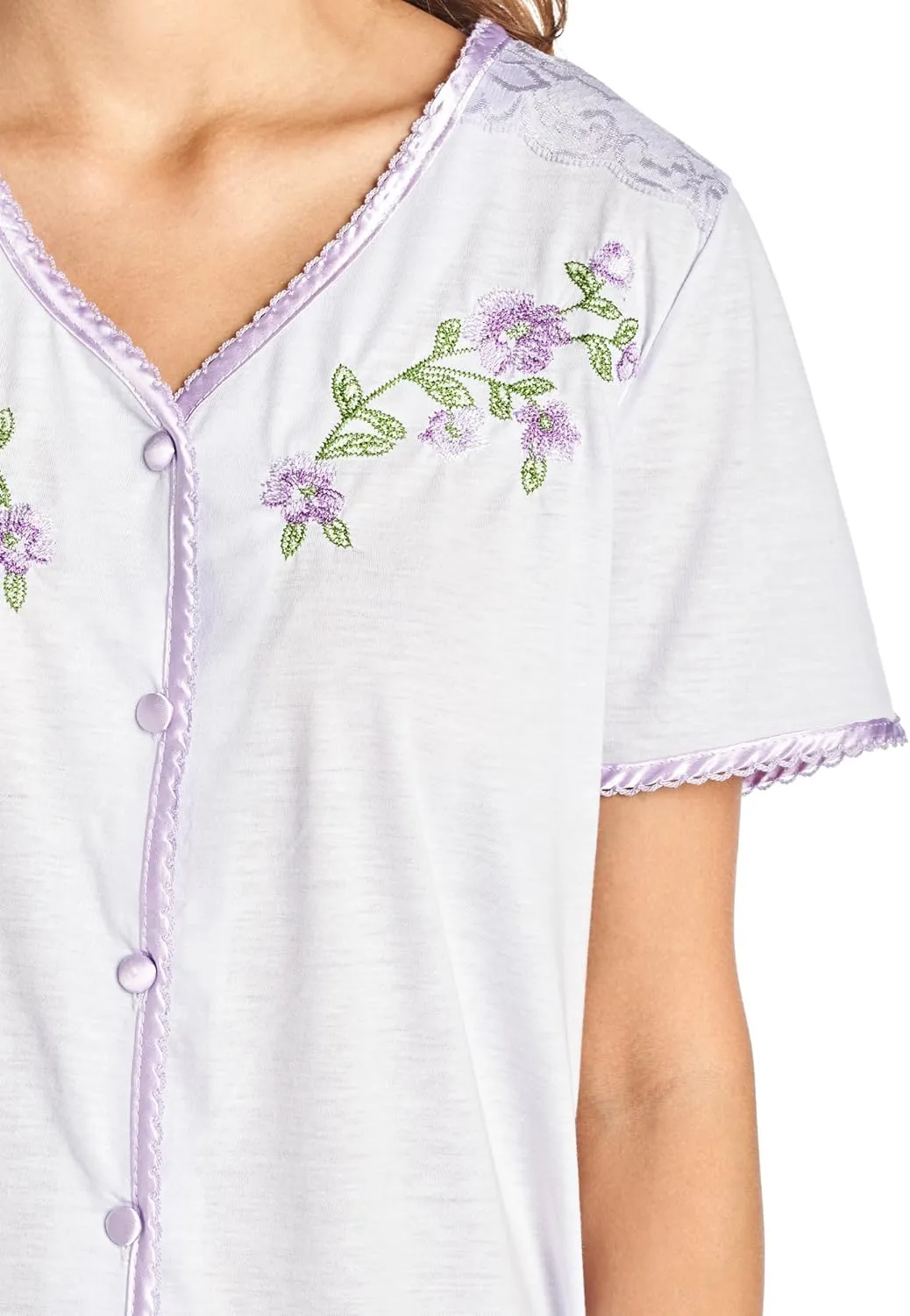Casual Nights Women's Sleepwear Top & Capri Pants Pajama Set Shirt with Printed Bottom Pjs