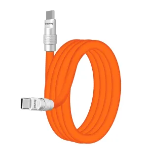 chubbycable Chubby 2.0 Fast Charging Cable Durable Soft Silicone USB C Cable 240W Extra Thick Phone Charger Cord Data Transfer Cord, Orange, Type-C to Type-C, 3.3 FT