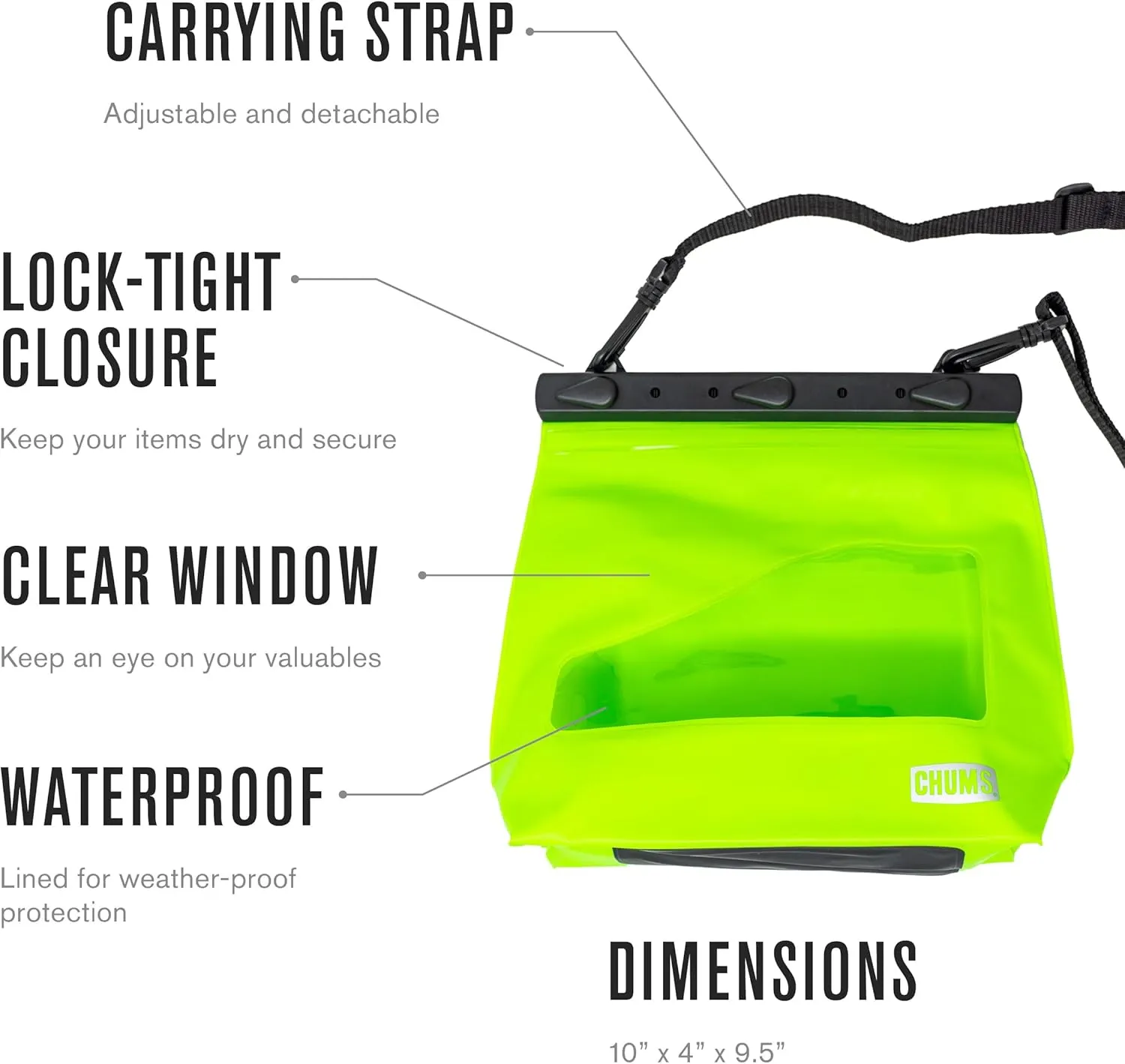 Chums Shuttle Splash Sack - Packable & Portable Waterproof Dry Bag for the Outdoors & On the Water - Orange