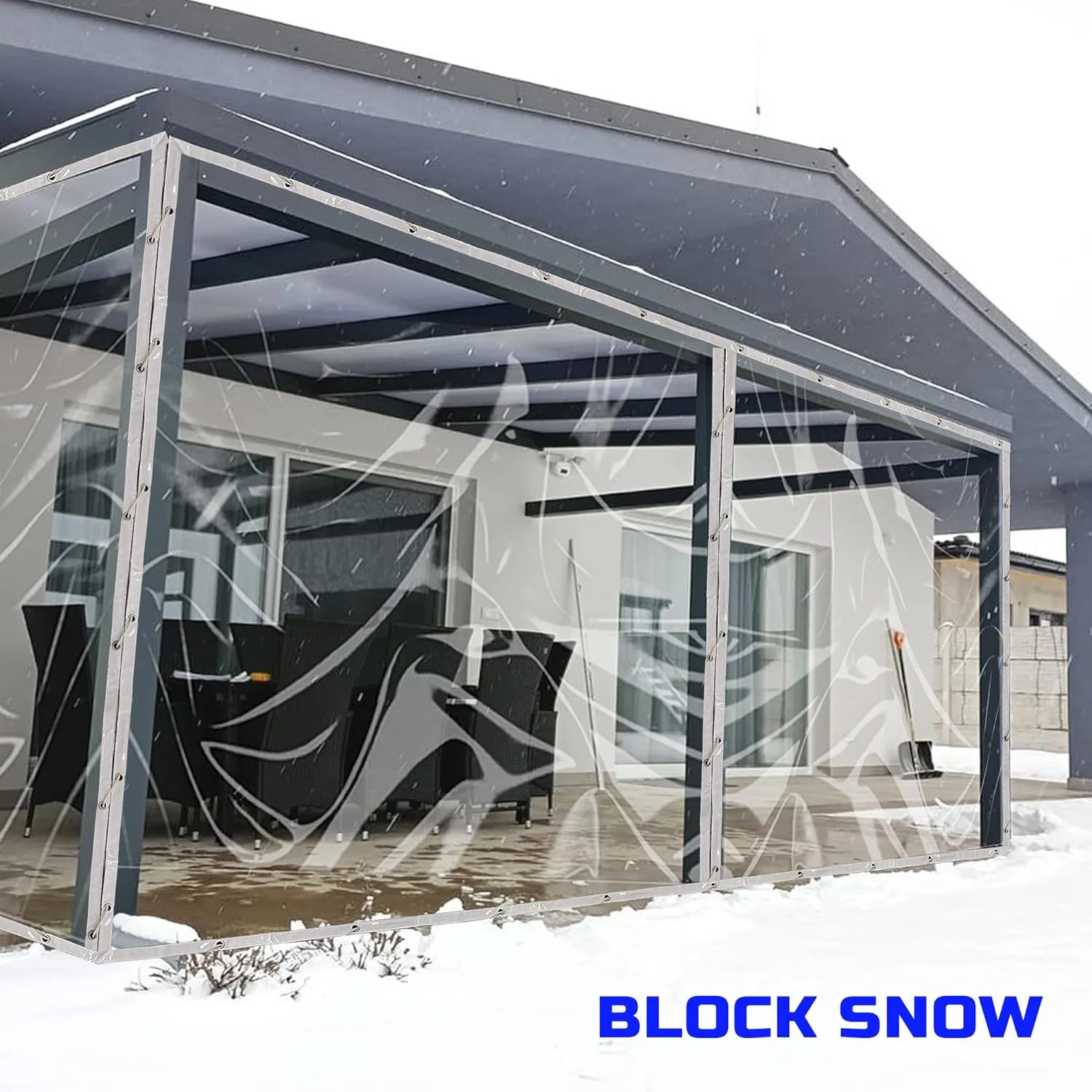 Clear Tarp 3 x 3FT, 20 Mil Clear Vinyl Tarp, Small Cover Plastic Sheeting with Grommets, Double-Stitched Reinforced Edges, Heavy Duty Tarps Waterproof and Tearproof