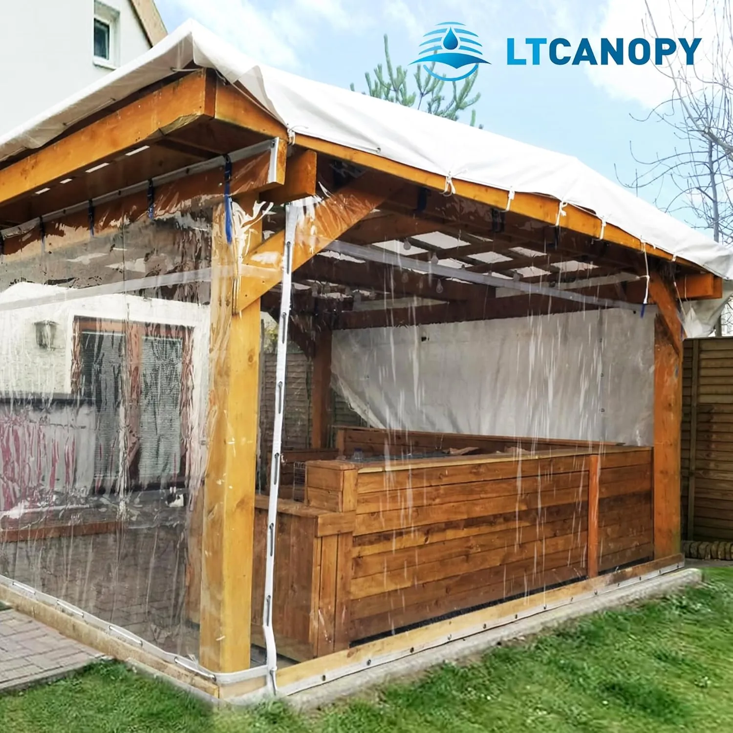 Clear Tarp 3 x 3FT, 20 Mil Clear Vinyl Tarp, Small Cover Plastic Sheeting with Grommets, Double-Stitched Reinforced Edges, Heavy Duty Tarps Waterproof and Tearproof