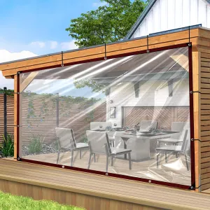 Clear Tarp - Heavy Duty Waterproof 8x10ft Clear Plastic Tarp with Grommets Transparent Vinyl Tarps Outdoor Garden Rainproof Tarpaulin for Greenhouse Plant Patio Roofs Porch Chicken Coop