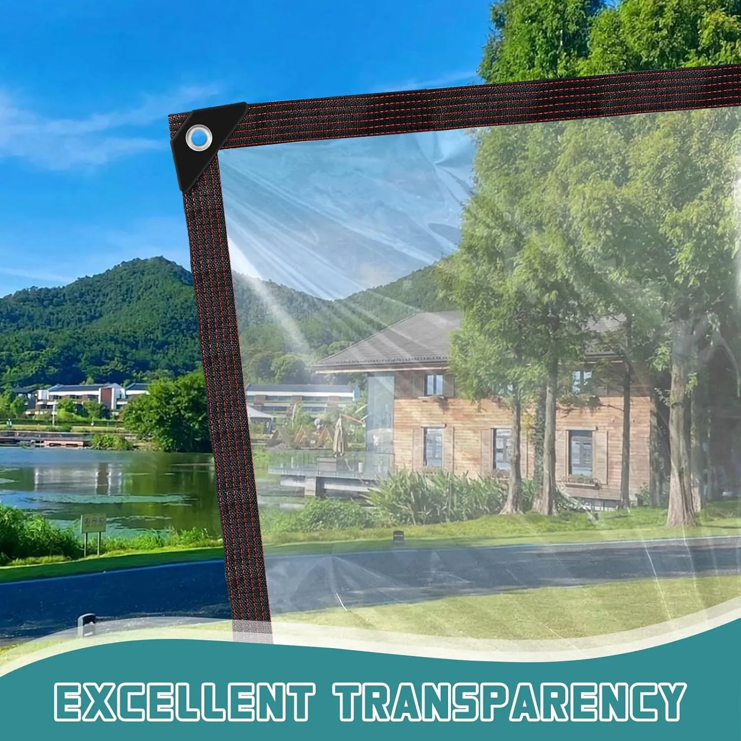 Clear Tarp Waterproof, 8x10 Tarps Heavy Duty with Grommets Outdoors Vinyl Plastic Tarpaulin for Patio Transparent Lonas Greenhouse Chicken Coop Covers for Winter