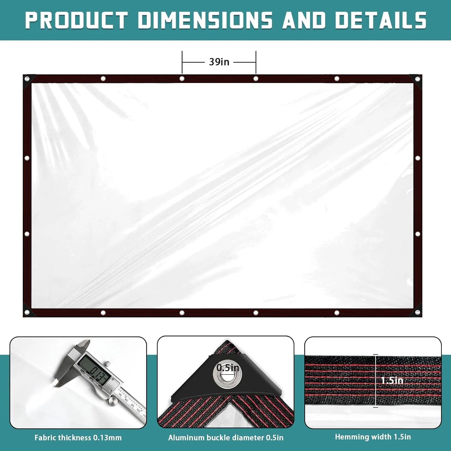 Clear Tarp Waterproof, 8x10 Tarps Heavy Duty with Grommets Outdoors Vinyl Plastic Tarpaulin for Patio Transparent Lonas Greenhouse Chicken Coop Covers for Winter