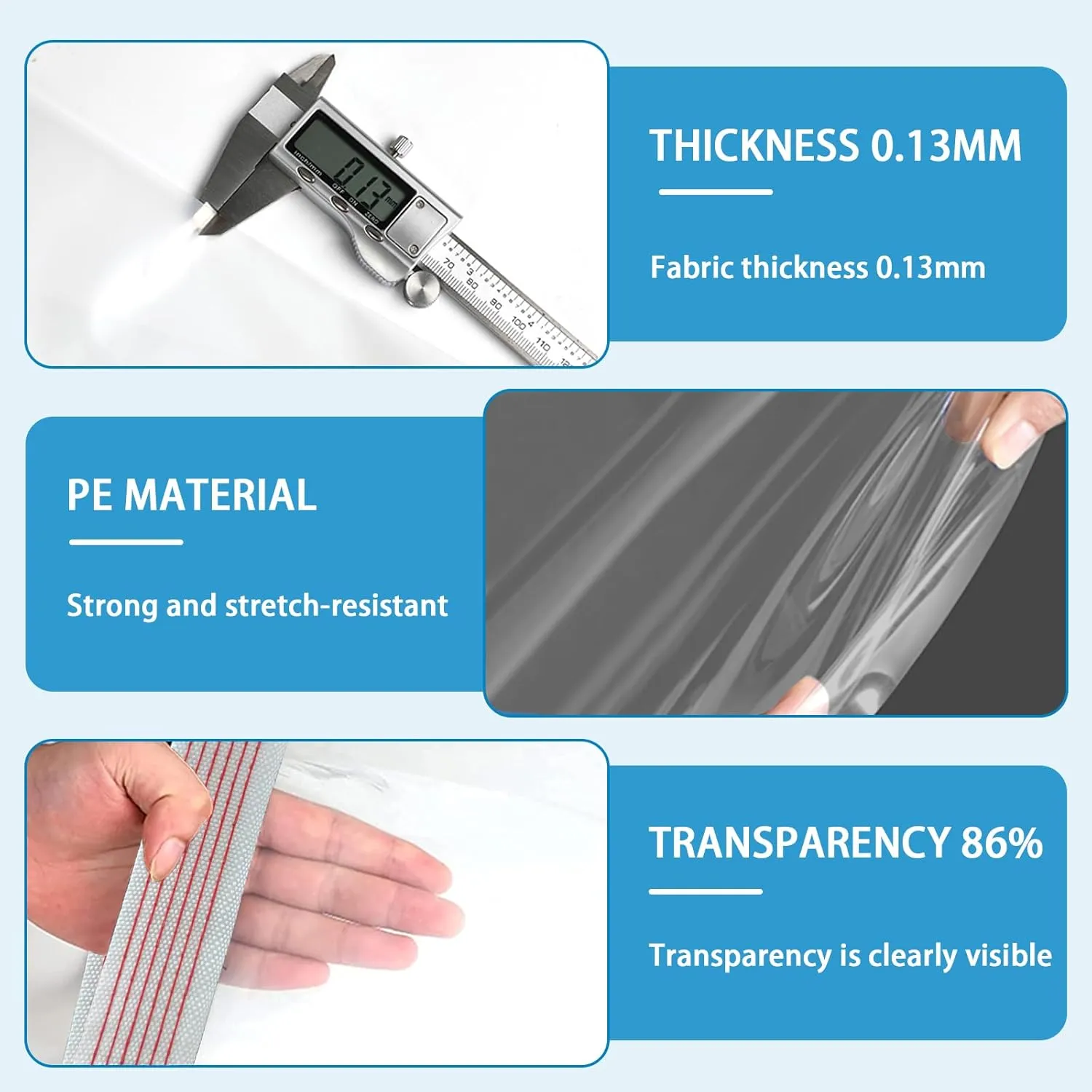Clear Waterproof Tarp with Grommets 5x6ft,Heavy Duty Clear Vinyl Plastic Tarps for Winter Outdoor,Transparent Tarpaulin PVC Tarps Covering for Patio Henhouse Porch Canopy Plant Camping