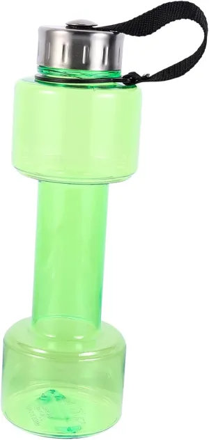 CLISPEED 1pc Unique Design Fitness Dumbbell Water Bottle, 750ml Plastic, Adult, Fitness/Travel/Sports/Camping, Weightlifting Dumbbell Design, Reusable, Round, 25.5cm