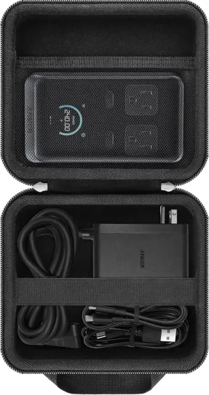co2CREA Hard Protective Case for Anker Prime 240W 8-in-1 Charging Station/Anker Prime 160W 14-Port Docking Station, Organizer Bag for Adapter and Other Accessories (Case Only)