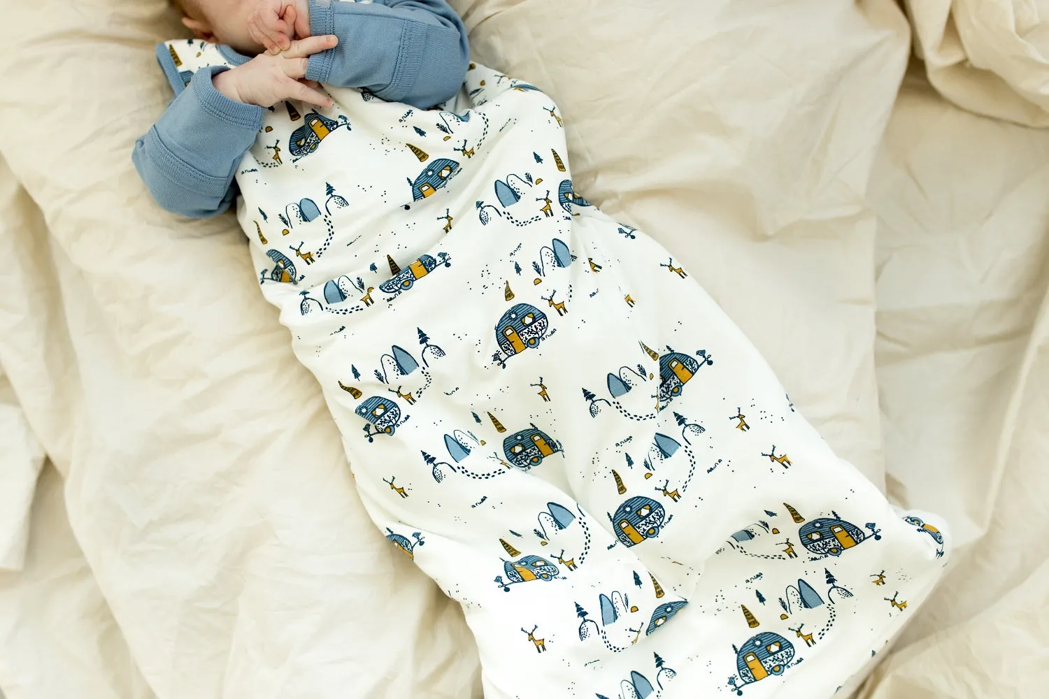 Coccoli Modal Sleepsack Alpine Camper Print: Size NB to 18M
