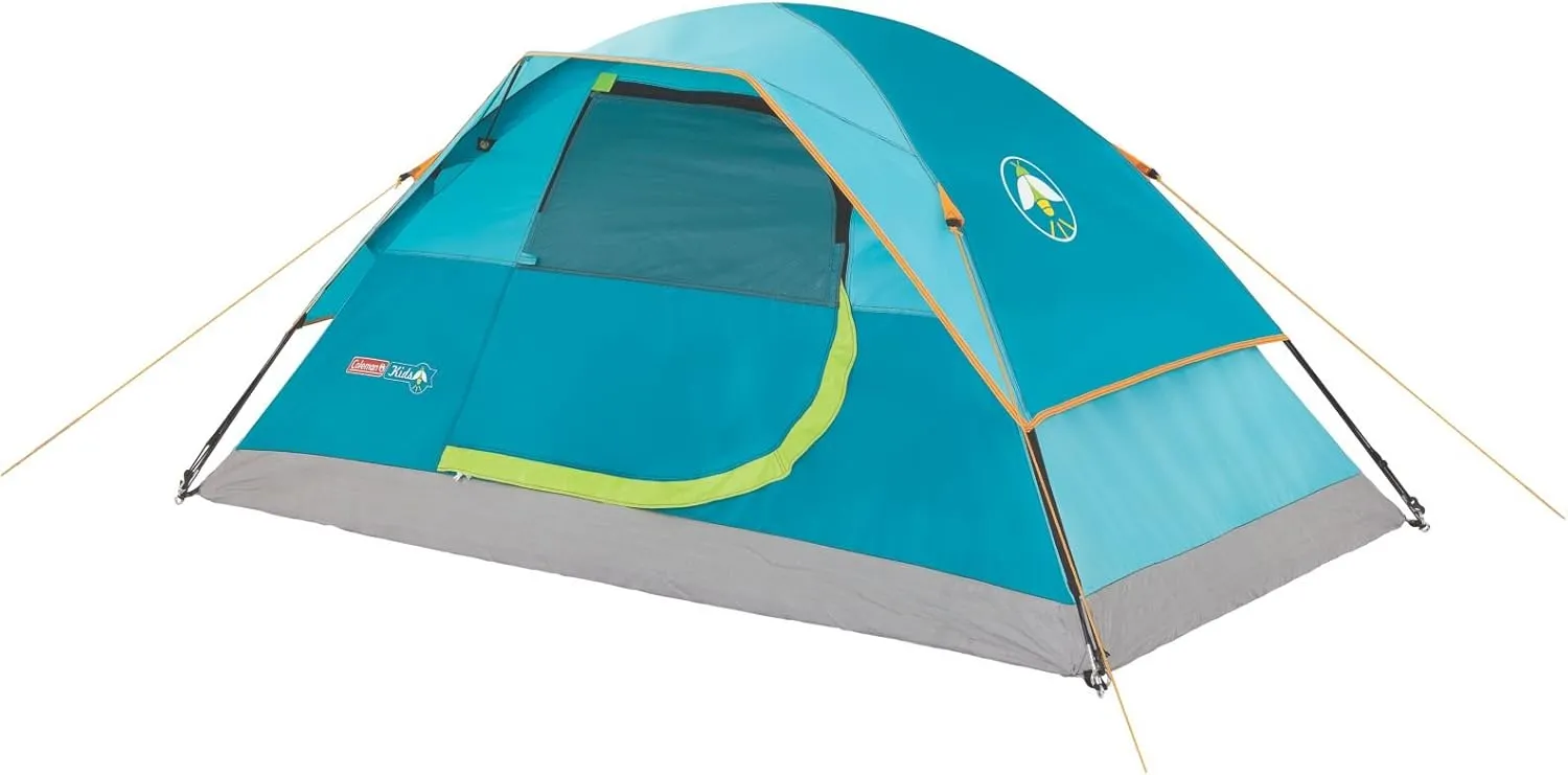 Coleman Kids 50°F Sleeping Bag, Comfortable Youth Sleeping Bag for Sleepovers & Camping, Fits Children up to 5ft Tall, Glow in The Dark Design, Stuff Sack Included, Machine Washable