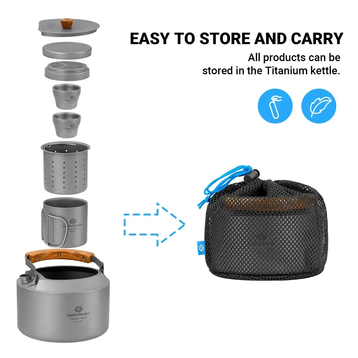 Cook'n'Escape Polar Night Coffee-Tea Set Pro Titanium Coffee-Tea Set