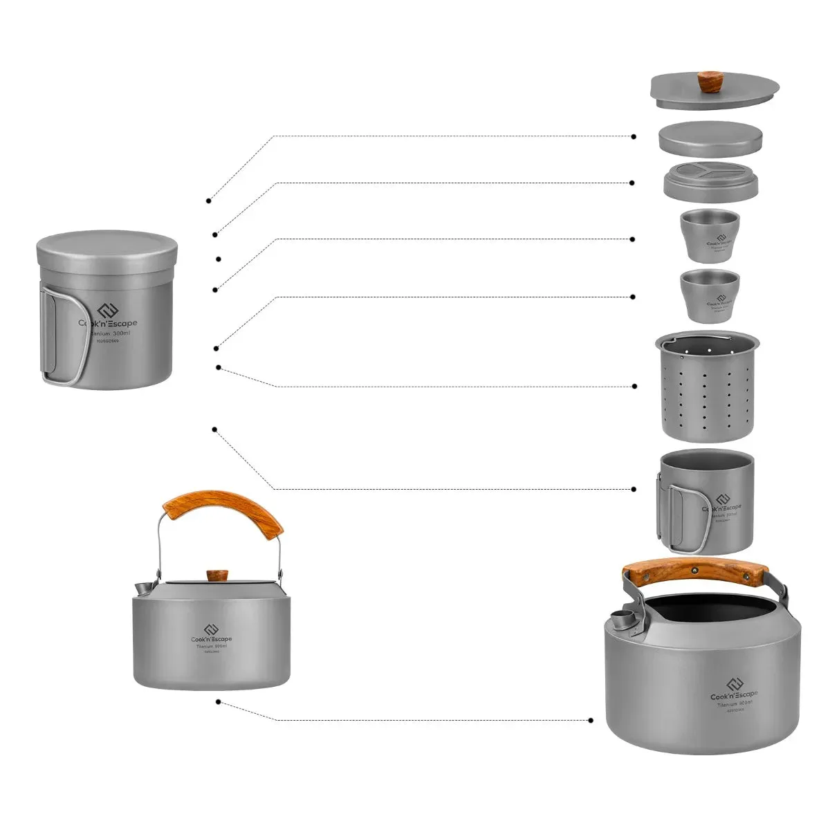 Cook'n'Escape Polar Night Coffee-Tea Set Pro Titanium Coffee-Tea Set