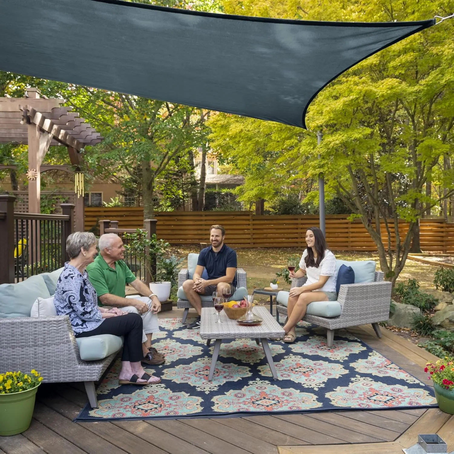 Coolaroo 16'5" x 9'11" Premium Shade Sail Kit, Rectangle - Slate