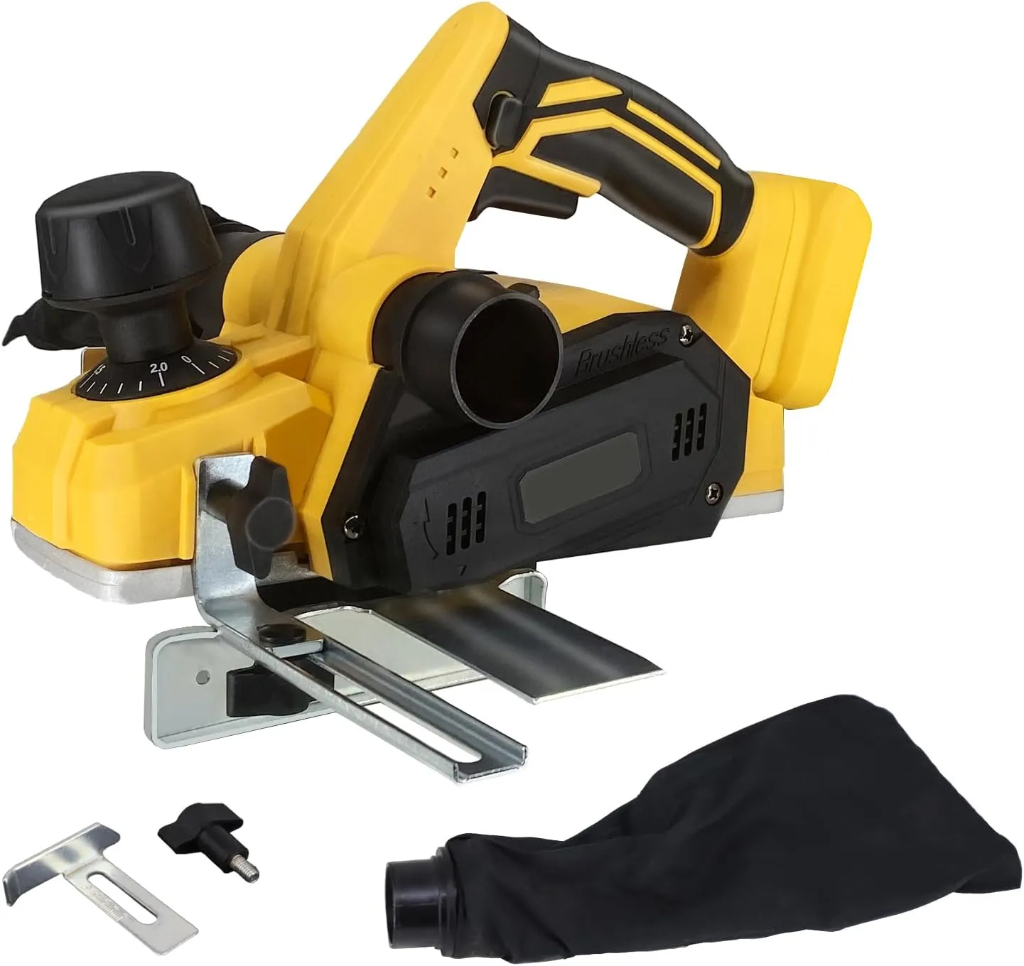 Cordless Handheld Planer Compatible with Dewalt 20V Battery(Tool Only), 16000RPM Brushless Electric Planer, 3-1/4-Inch Portable Wood Planer with Dual-dust out System for Carpenter Home