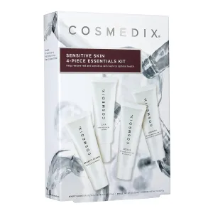 COSMEDIX Starter Kit | Four-Piece Travel Size Kit | Features Bestselling Skin Solutions | Includes Gentle Face Cleanser, Skin Treatment Serum, Exfoliator & Moisturizer, All Skin Types, Cruelty Free