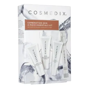 COSMEDIX Starter Kit | Four-Piece Travel Size Kit | Features Bestselling Skin Solutions | Includes Gentle Face Cleanser, Skin Treatment Serum, Exfoliator & Moisturizer, All Skin Types, Cruelty Free
