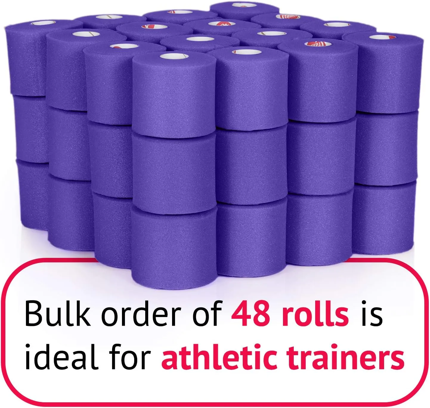 Cramer Tape Underwrap, Bulk Case of 48 Rolls of PreWrap for Athletic Taping, Hair Tie, Headband, Patellar Support, Pre-Wrap Athletic Tape Supplies, 2.75" X 30 Yard Rolls of Pre Wrap