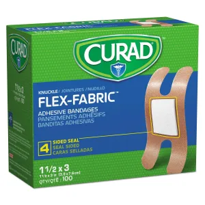 Curad® Flex Fabric Bandages, Knuckle, 1.5 X 3, 100/box