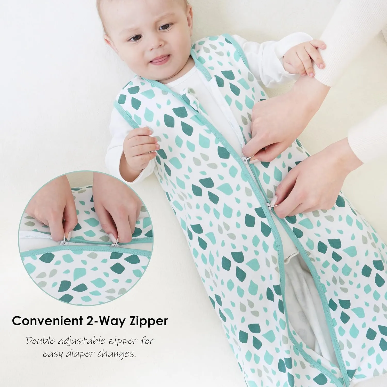 Cute Castle Baby Sleep Sack 18-24 Months - Lightweight 100% Cotton 2-Way Zipper TOG 0.5 Infant Wearable Blanket, Newborn Essentials Toddler Sleep Clothes (3 Pack Green)