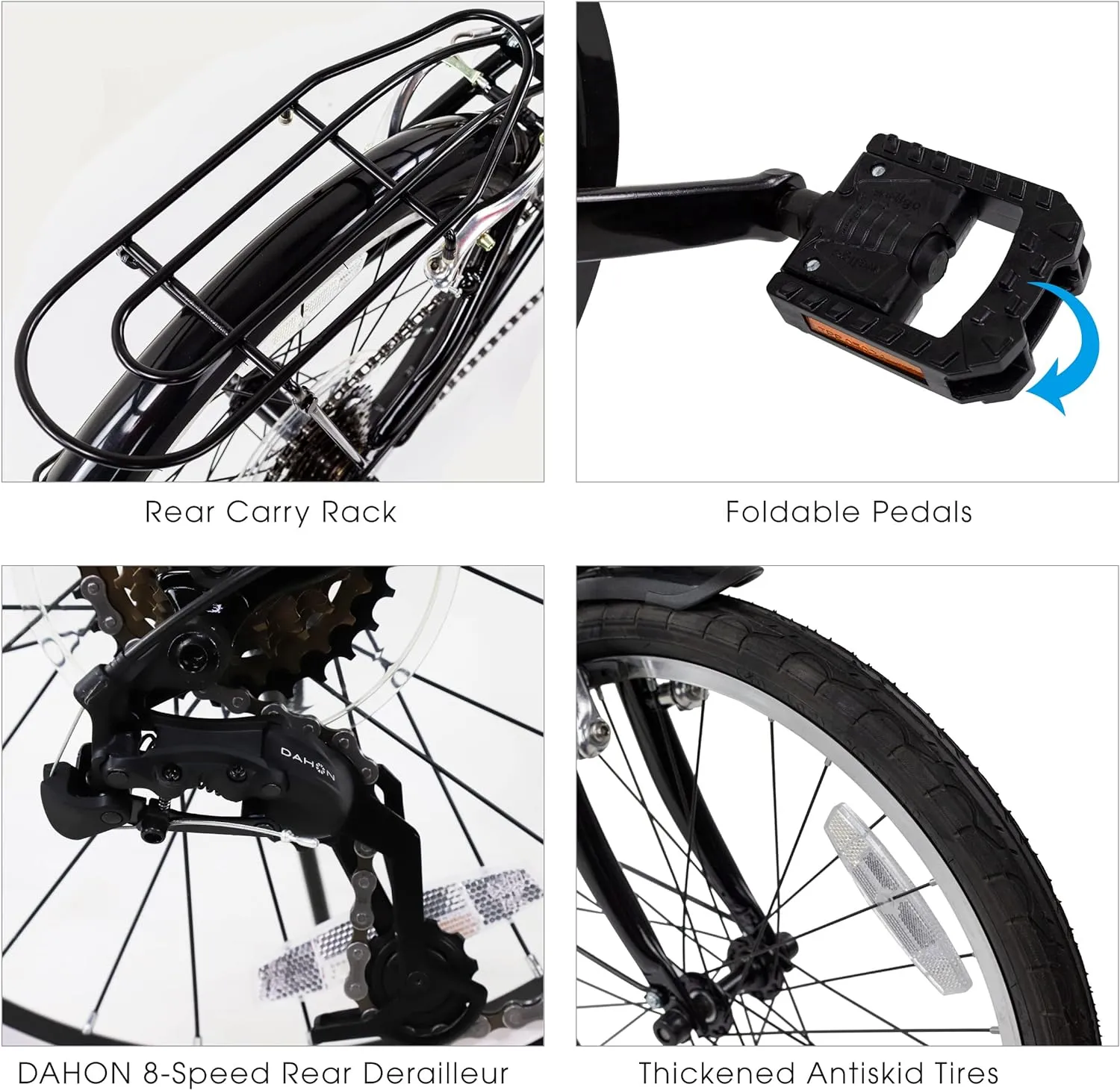 Dahon Dream D6 Folding Bike, Lightweight Aluminum Frame; 6-Speed Gears; 20” Foldable Bicycle for Adults